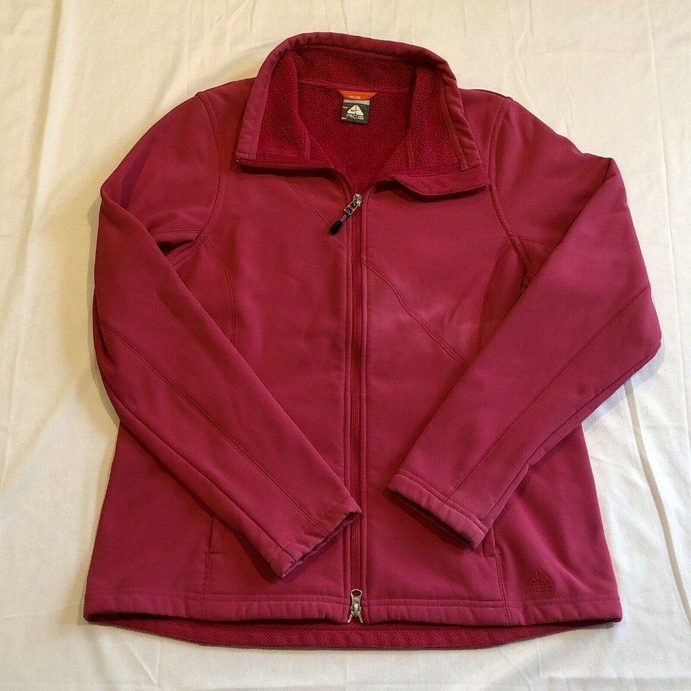 Nike ACG Softshell Full Zip Stretch Jacket Ski Womens Size Large Outdoors Red - Picture 10 of 10
